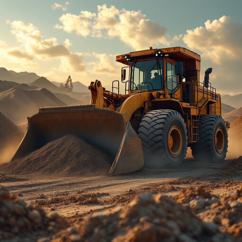 Massive front end loader sand gravel pit