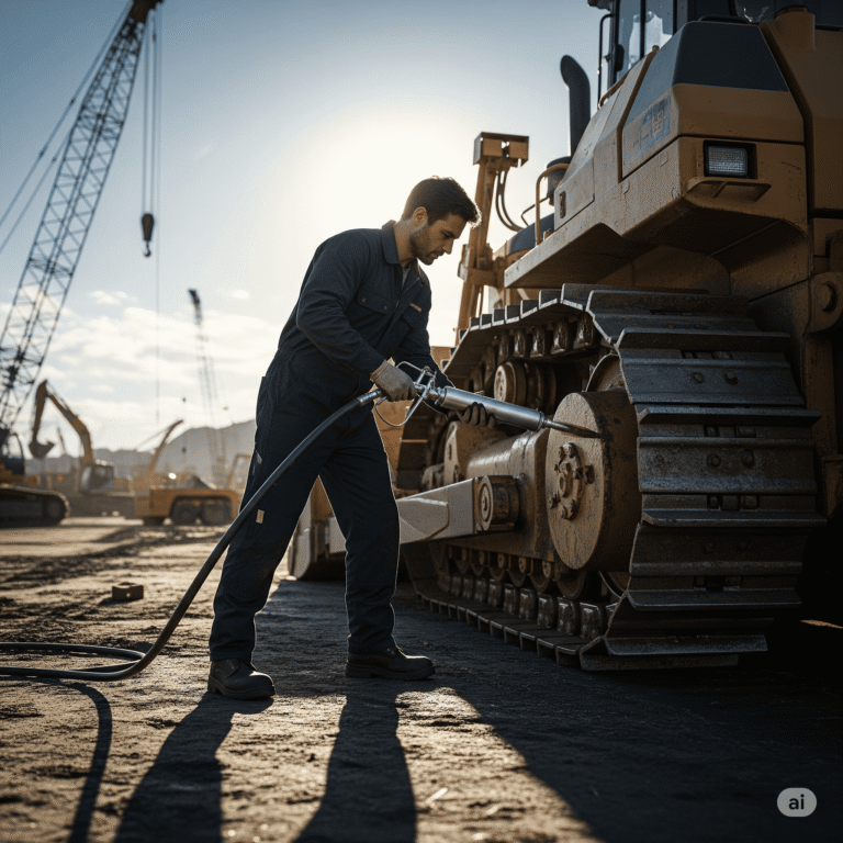 Greasing heavy equipment